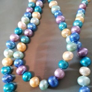 Rainbow Pearl Like Necklace